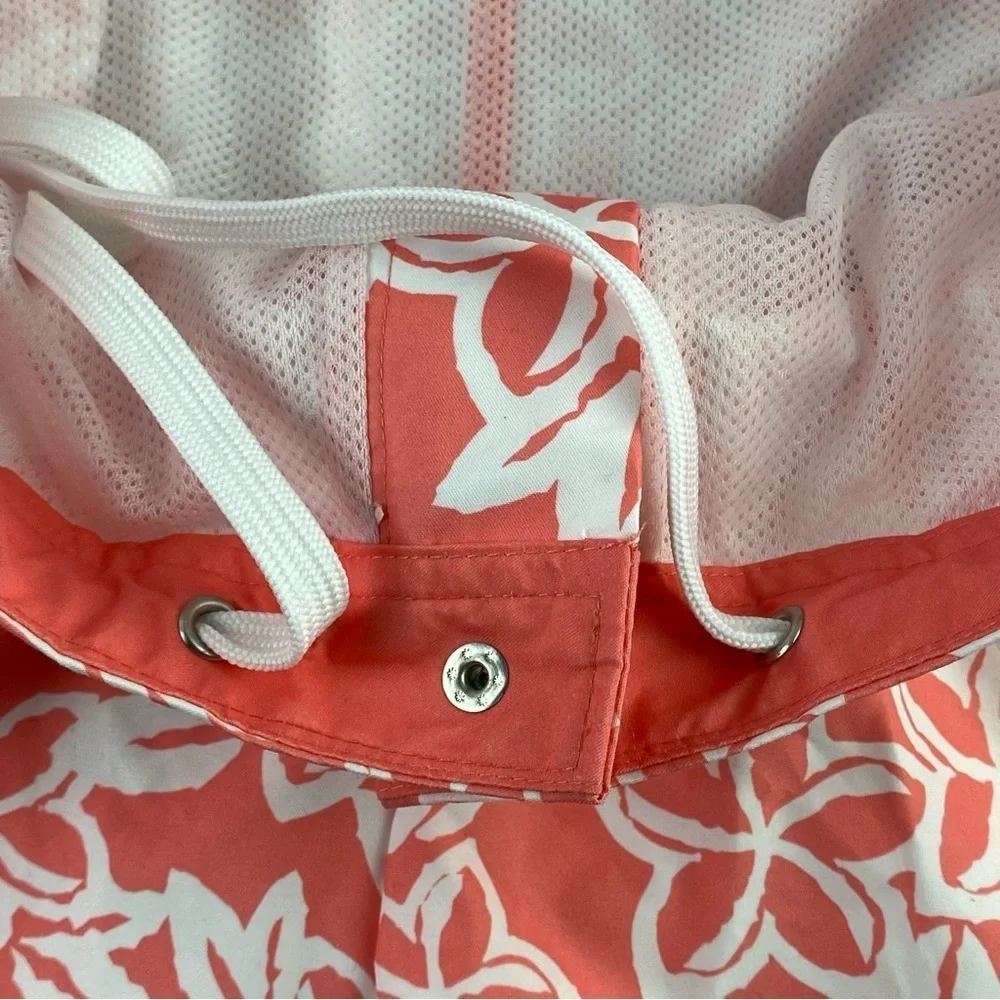 Cole coral white tropical flower print swim trunks men's size 36